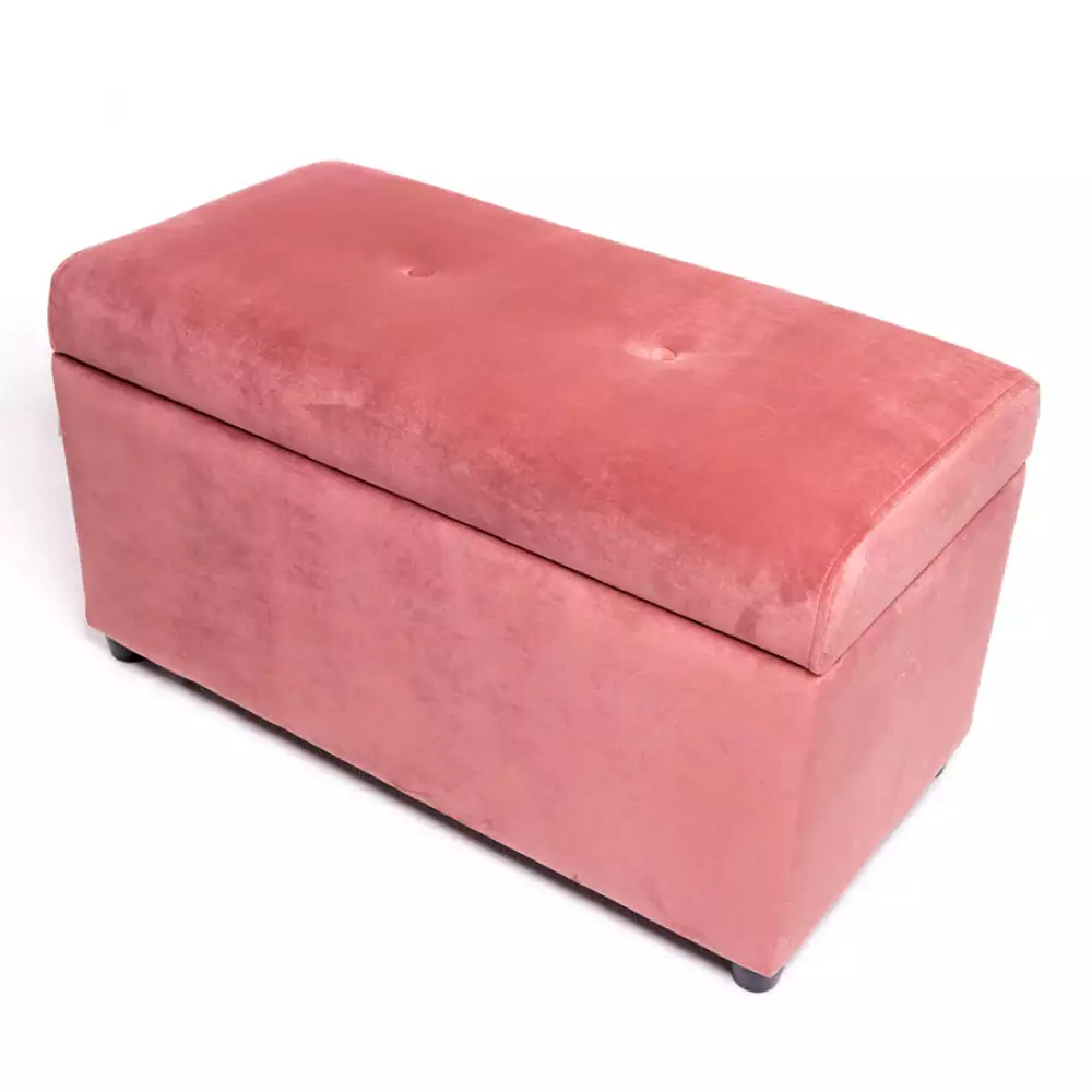 Glade original puff de tela terciopelo con zapatero en color rosa