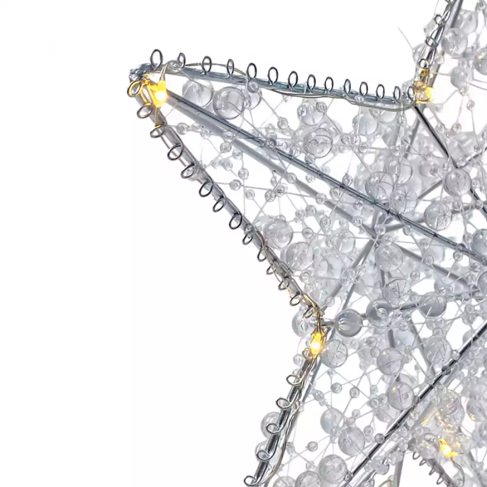 Punta De Arbol Santini Con Luz 30Cm Plateado Hierro 130-1400014