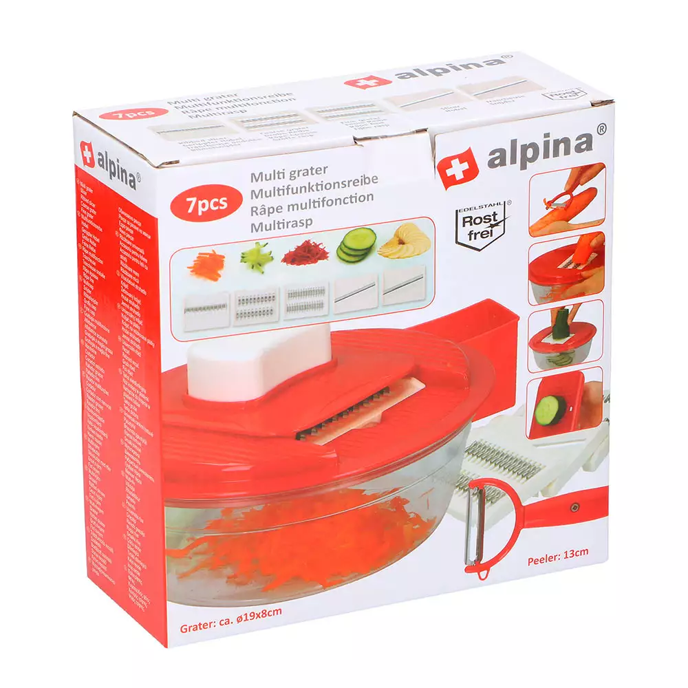 Rallador Multiuso Alpina 192X80Mm Rojo Polipropileno 871125210