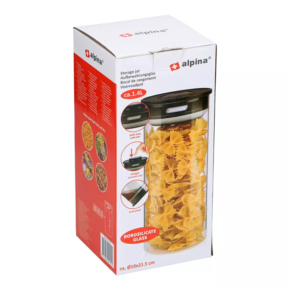 Recipiente Alpina Transparente 1.4 L Vidrio 871125224195