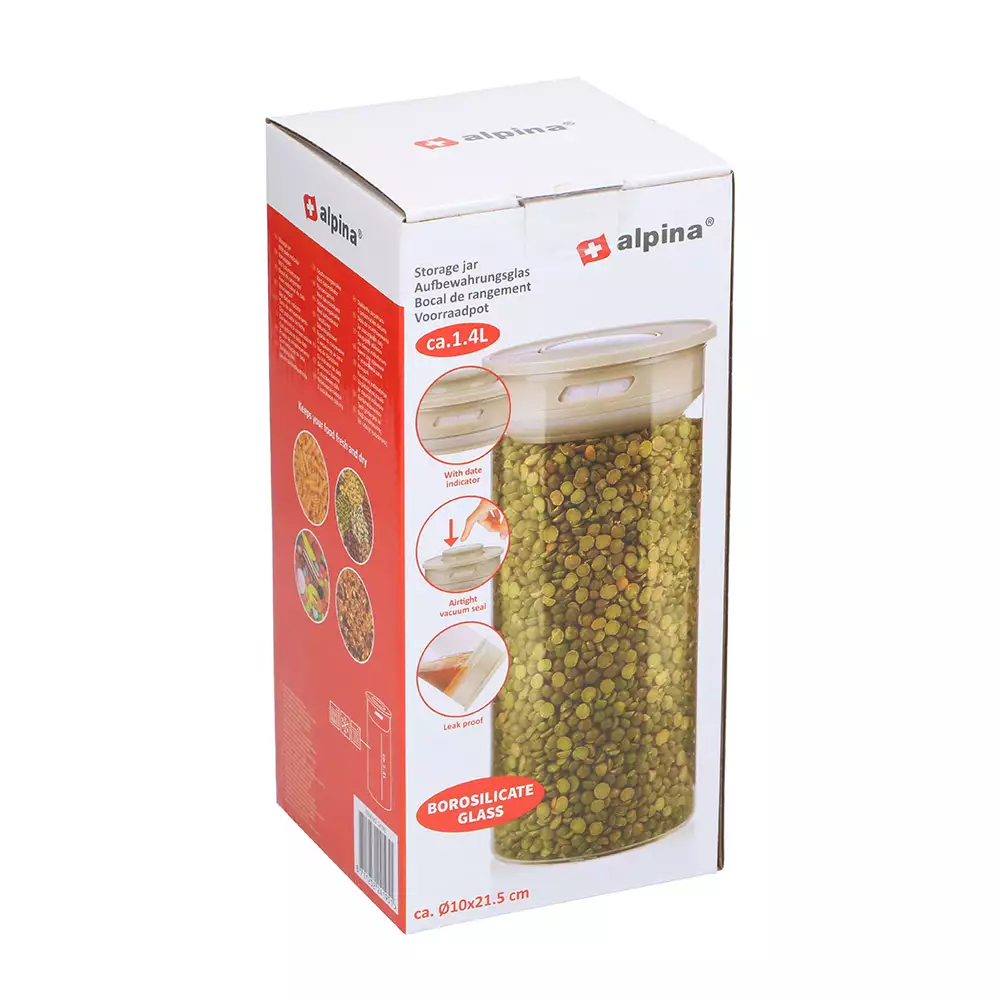 Recipiente Alpina Transparente 1.4 L Vidrio 871125224195