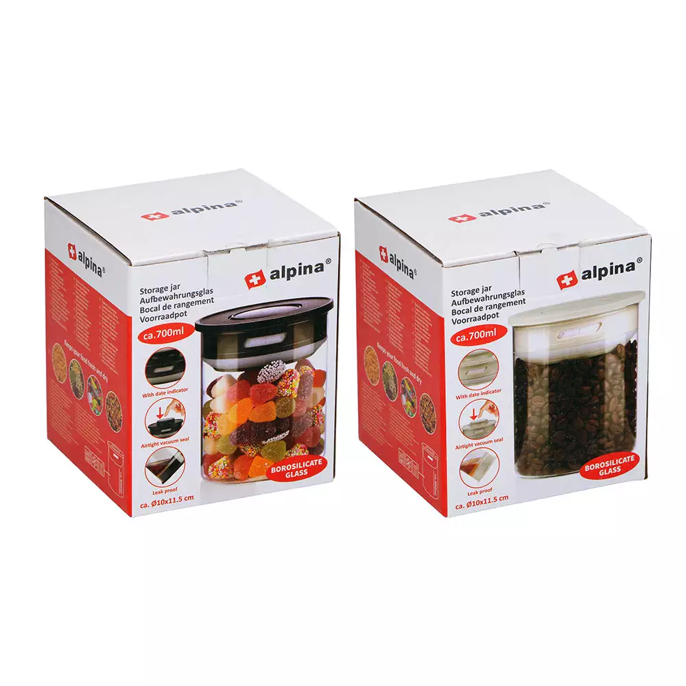 Recipiente Alpina Transparente 700 Ml Vidrio 871125224192