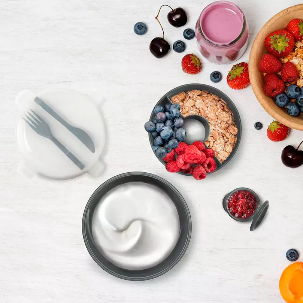 Recipiente Cook Concept Redondo En Plastico Con Cubiertos Surtido