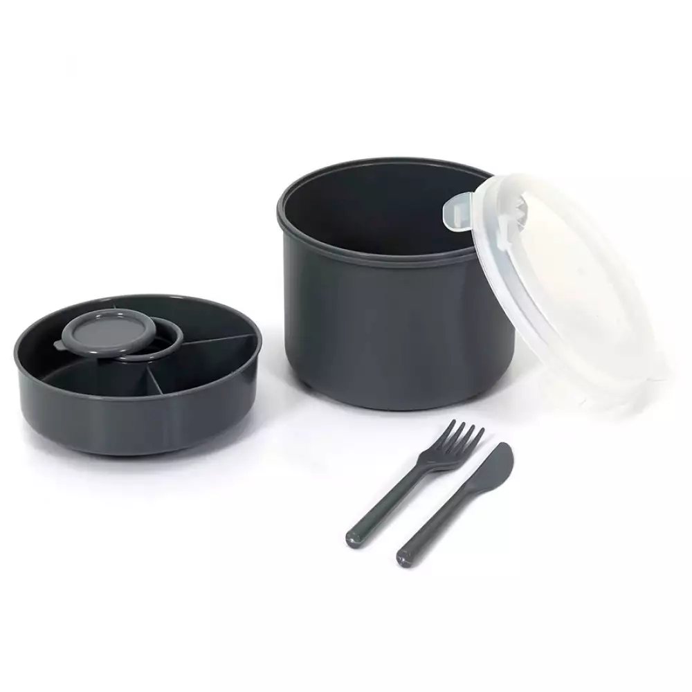 Recipiente Cook Concept Redondo En Plastico Con Cubiertos Surtido