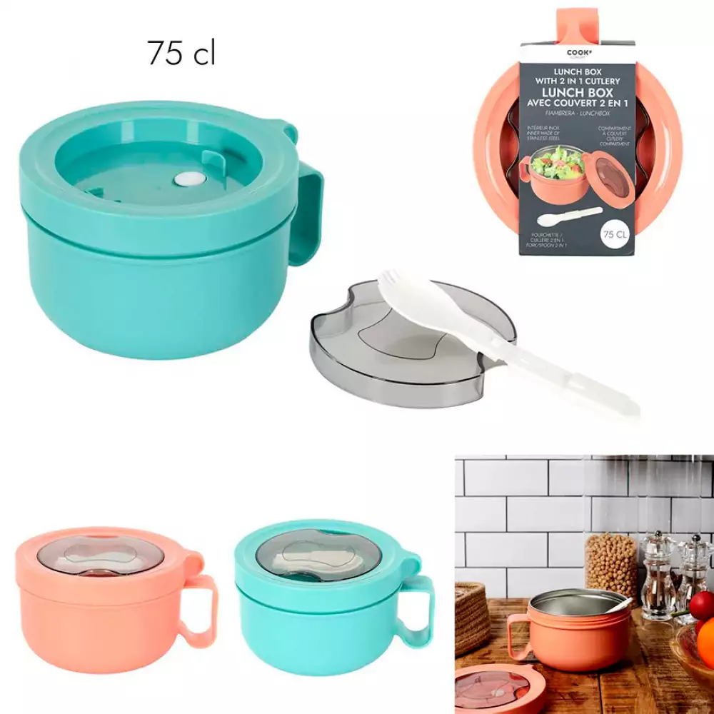 Recipiente Cook Concept Redondo Plastico Con Cubiertos Surtido Ka4