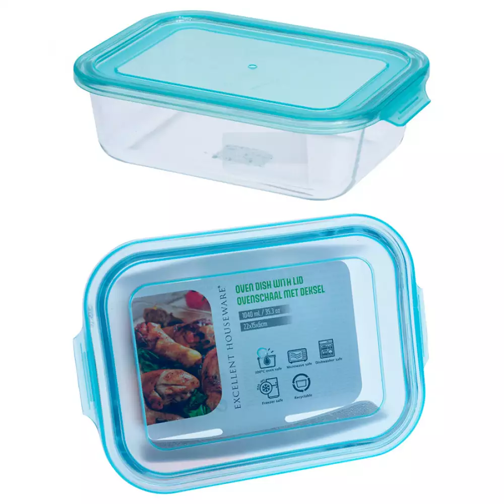 Recipiente Excellent Houseware 1040 Ml Refractario Rectangular Vid