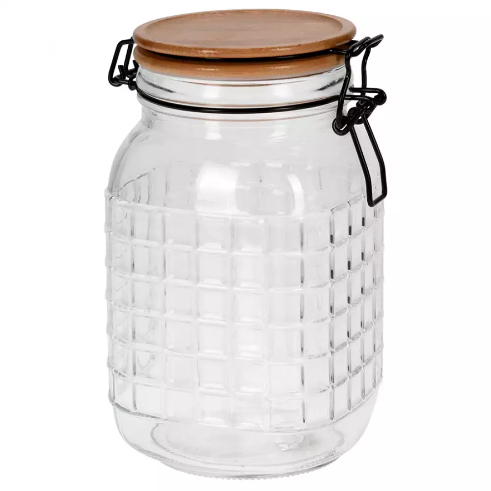 Tarros de almacenamiento de vidrio con tapa hermética de bambú, tarro de  almacenamiento de alimentos de vidrio de 27 onzas con etiquetas, – Yaxa  Colombia