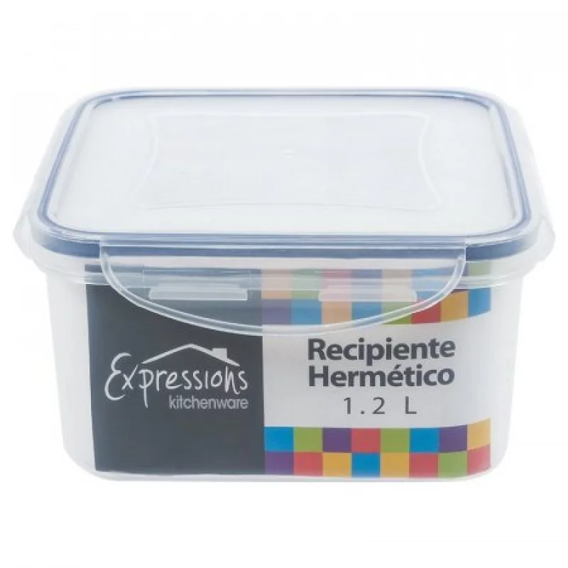 Recipiente Expressions Cuadrado Transparente 1.2 Lt Mb06-3
