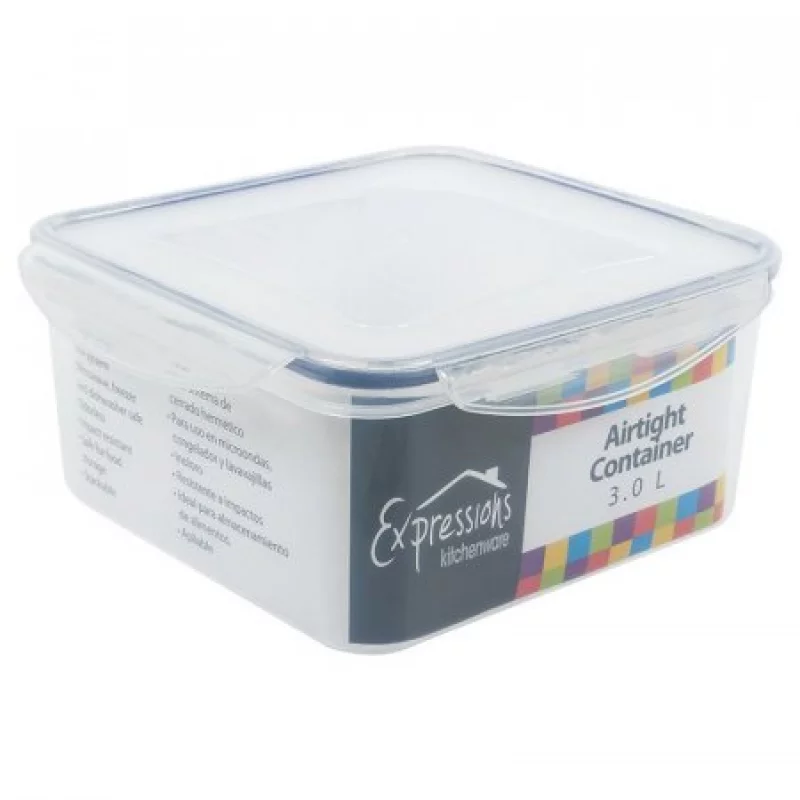 Recipiente Expressions Cuadrado Transparente 3 Lt Plastico Mb0