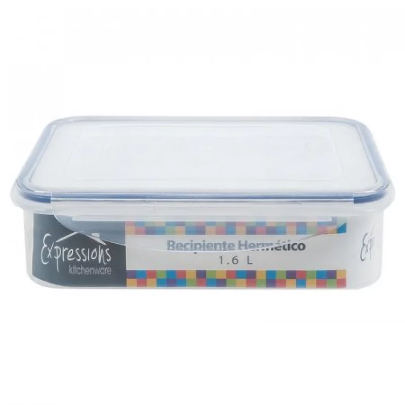 Recipiente Expressions Rectangular Transparente 1.6 Lt Mb01-1