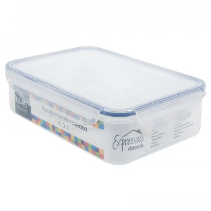 Recipiente Expressions Rectangular Transparente 1.6 Lt Mb01-1