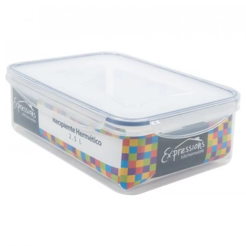 Recipiente Expressions Rectangular Transparente 2.5 Lt Mb04-1
