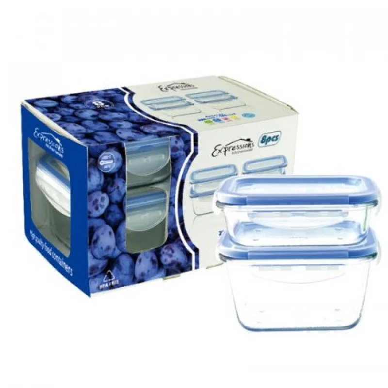 Recipiente Expressions Setx 4 Ud Transparente Vidrio Lre1X2+Lre8X2