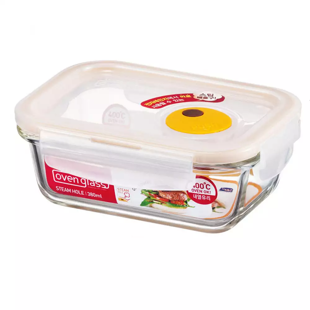 Recipiente Locklock 380 Ml Refractario Rectangular Vidrio 4-103300