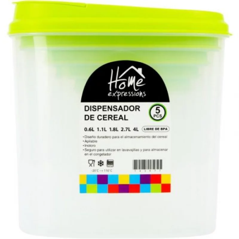 Recipientes Despensa Expressions 5 Ud Translucido Mb11