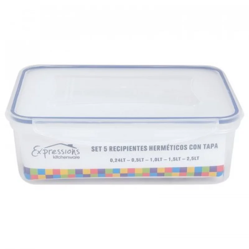 Recipientes Plásticos Expressions Kitchenware Setx5 MB04