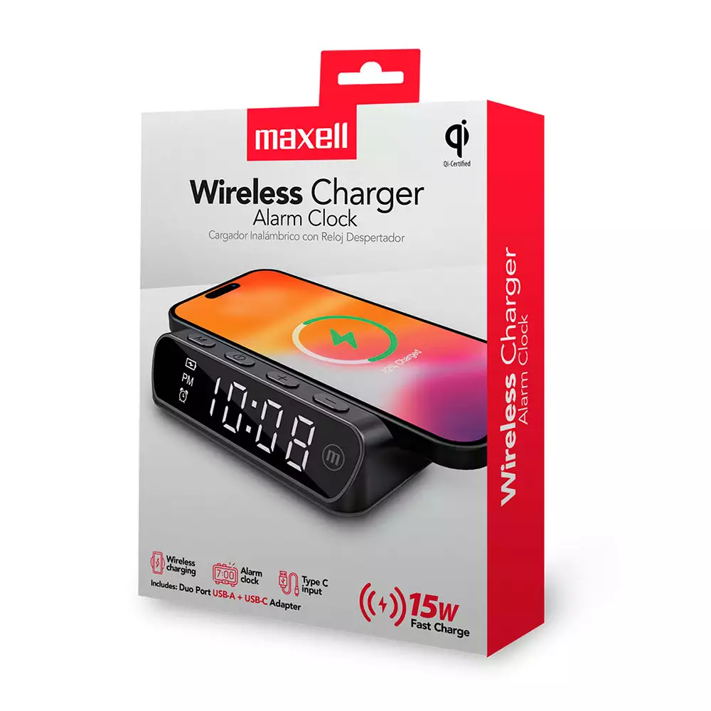 Reloj Despertador Maxell Con Carga Teléfono 348623