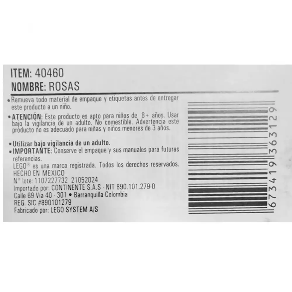Rosas Lego Extended Line 40460