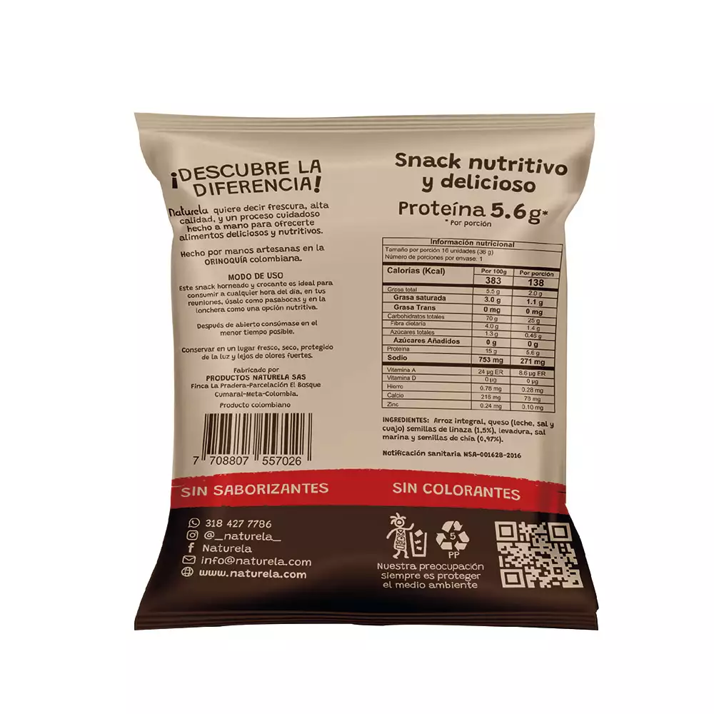 Rosquillas Arroz Naturela Integrales 36 Gr Pt273