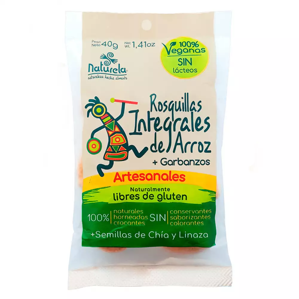 Rosquillas Naturela 50208 X40 Gr Integralese Arroz Veganas + Garba