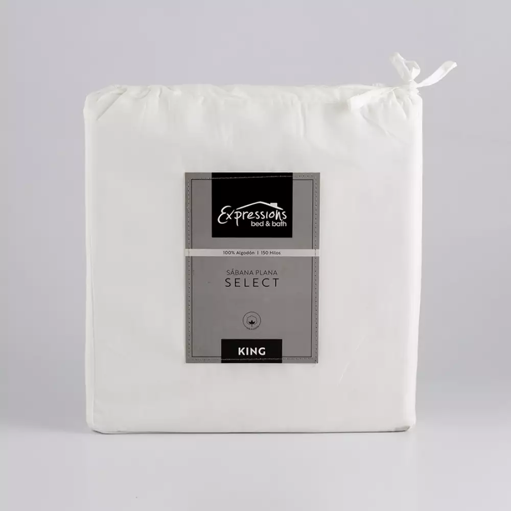 Sabana Plana Expressions 150H King Blanco 100% Algodon Sflakc150O