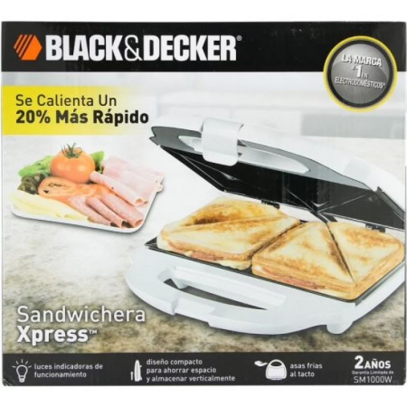 Sanduchera 2 Puestos Black + Decker Blanca Sm1000W
