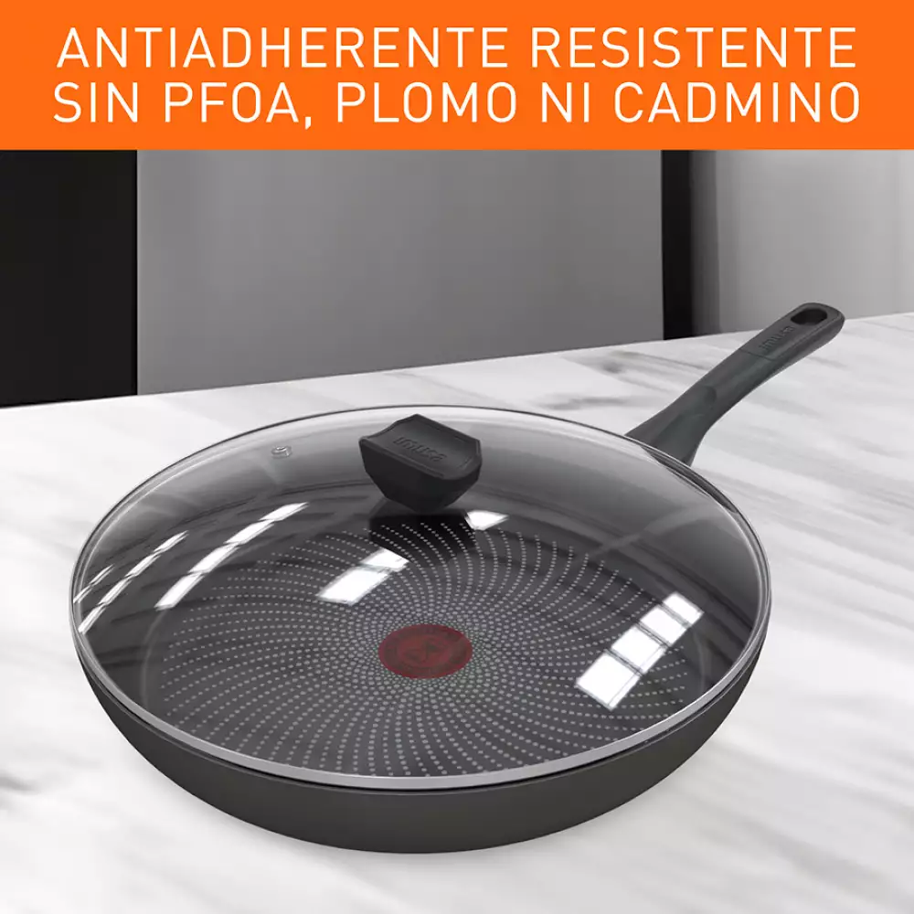 Sarten Con Tapa Imusa Hardtitan 30Cm Negro Antiadherente 5861034642