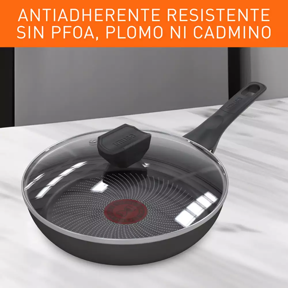 Sarten Con Tapa Imusa Hardtitan​ 20Cm Negro Antiadherente 5861034640