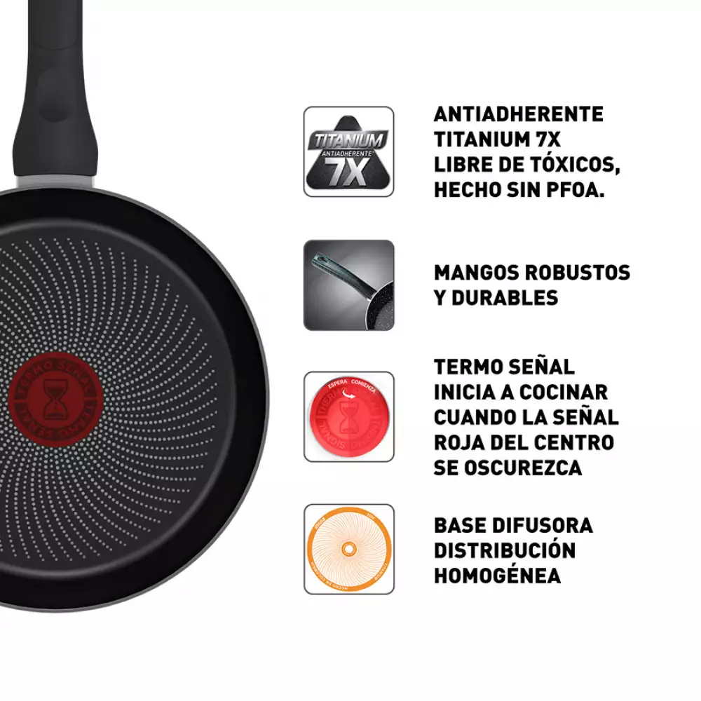 Sarten Imusa Hardtitan​ 24Cm Negro Antiadherente 5861034638