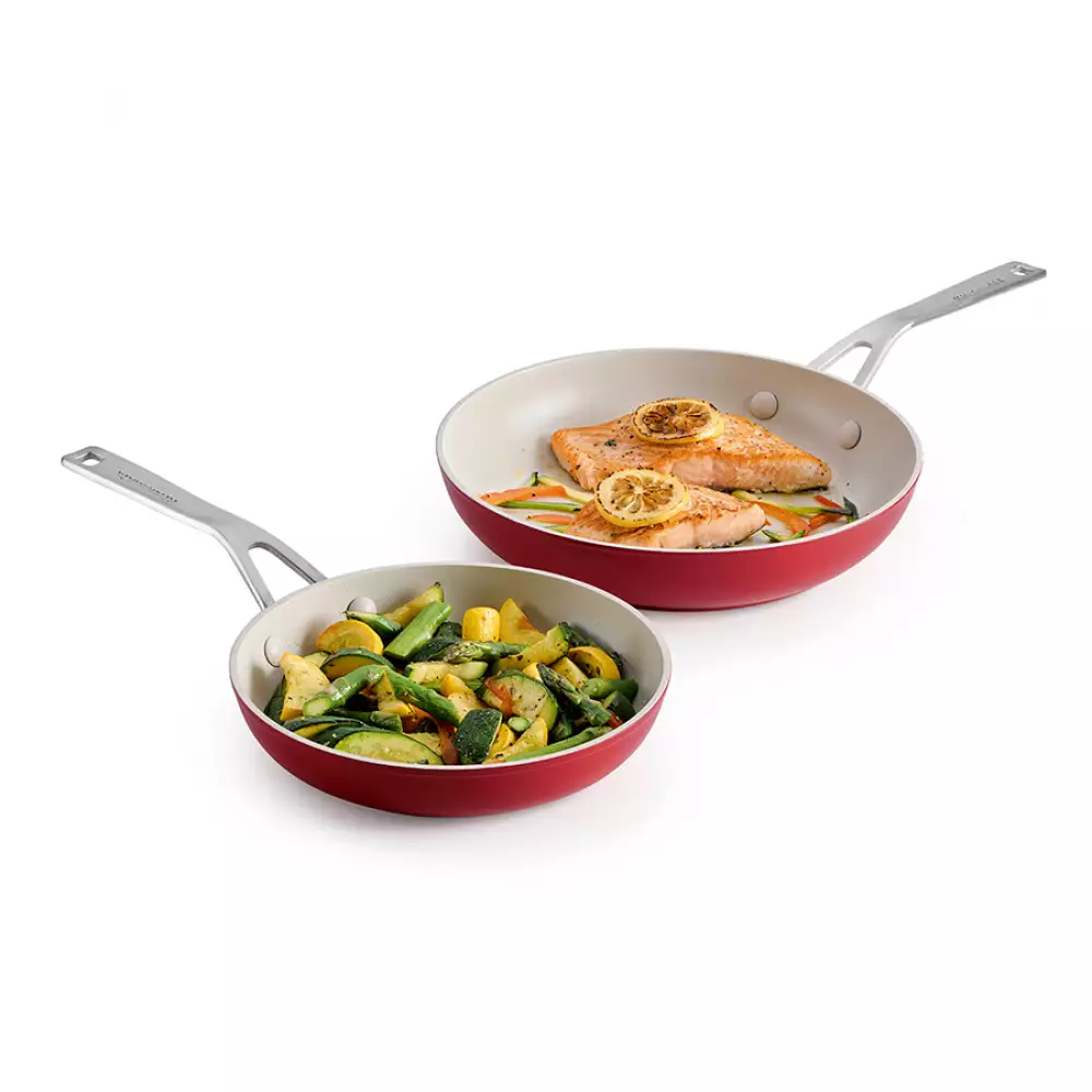 Sarten Kitchenaid Set Rojo 2 Ud Aluminio Forjado 12722