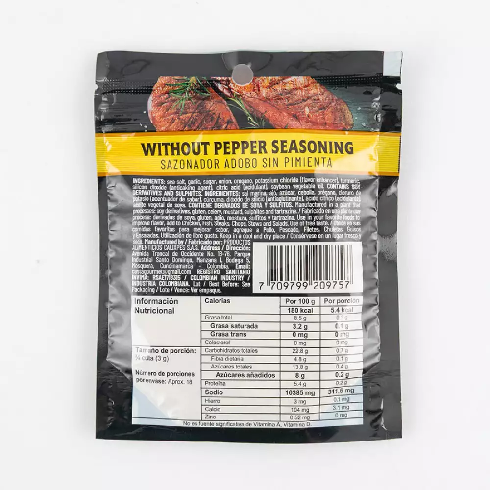 Sazonador Casta Adobo Sin Pimienta 66 Gr Mpp2