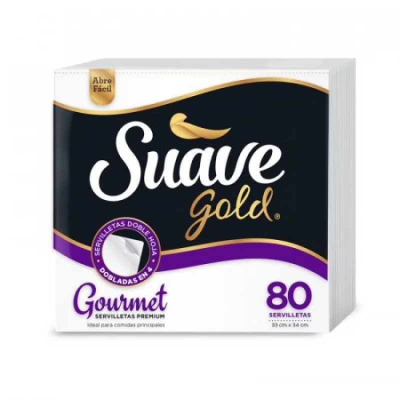 Servilleta Gourmet Suave Gold X 80 Und