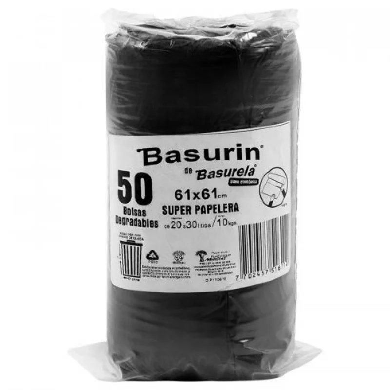 Set 50 Bolsas Para Basura Basurín-Negro
