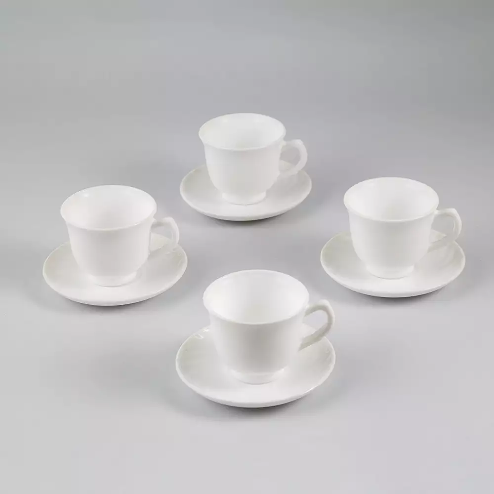 Set Cafe Expressions Blanco 200 Ml 8 Pz Vidrio Opal Bb200Z-8 White