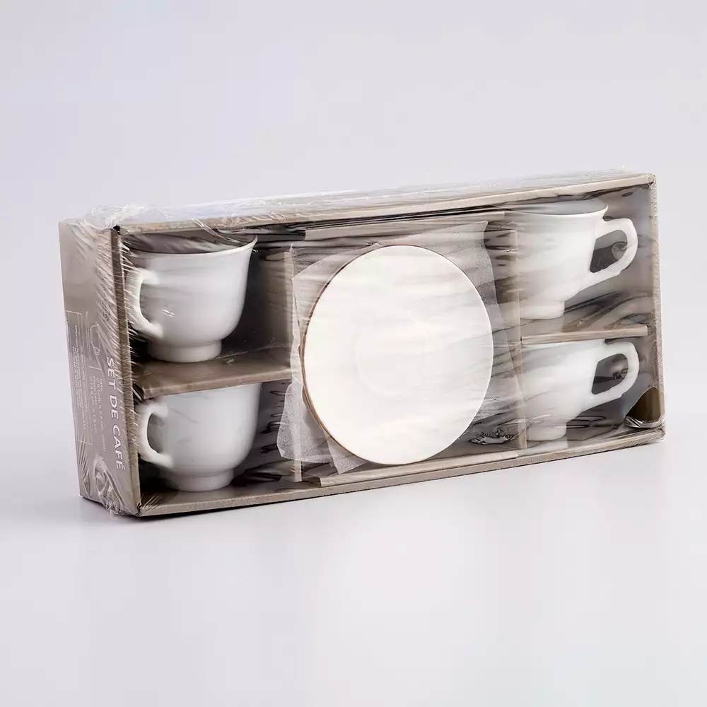 Set Cafe Expressions Dorado Blanco 200 Ml 8 Pz Vidrio Opal BB200Z-8 RIM