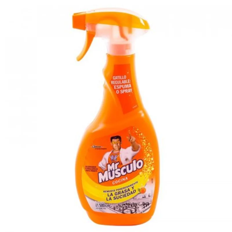 Set De 2 Doypack + Atomizador Desinfectantes Mr Musculo-Naranja