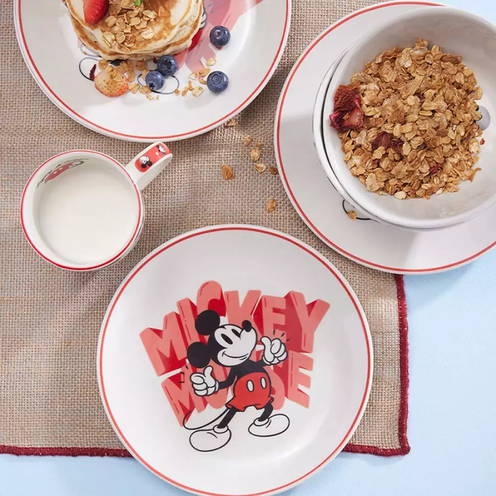 Set De Desayuno Corona Mickey Multicolor 3 Pz Ceramica Sl11321 1