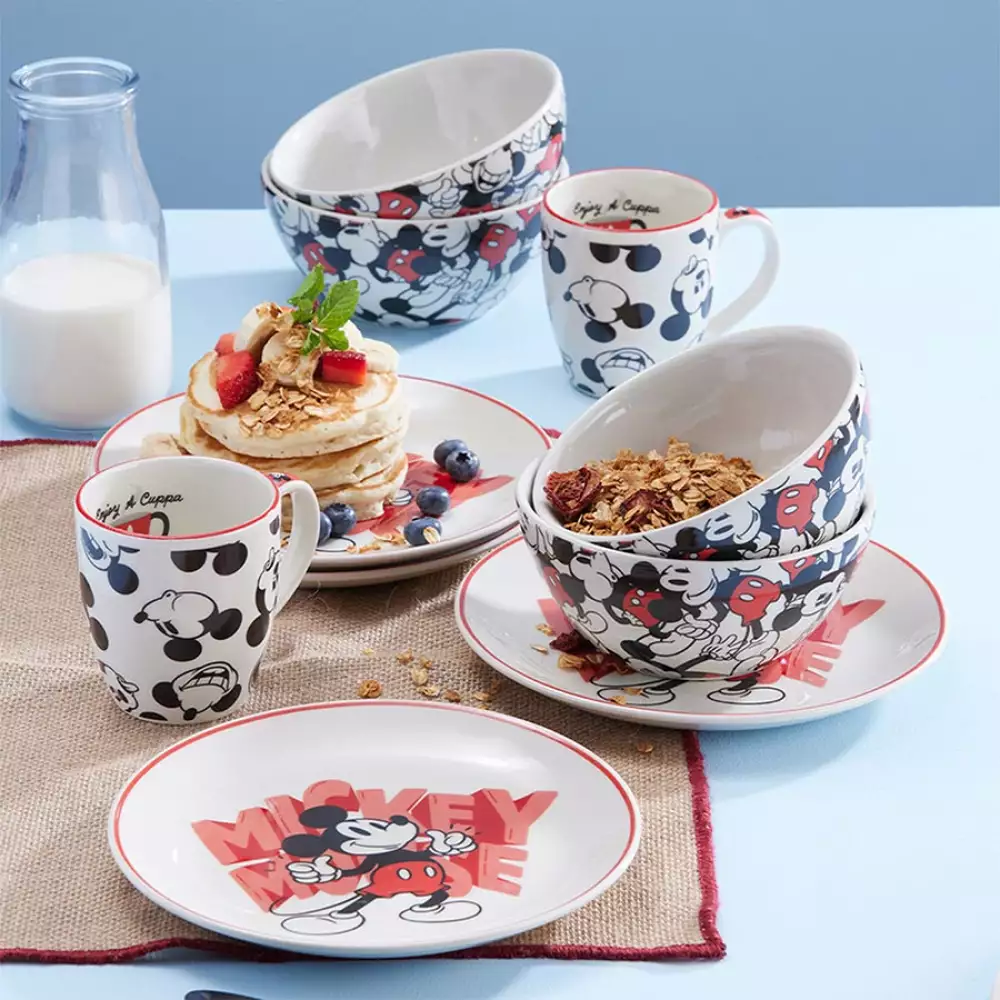 Set De Desayuno Corona Mickey Multicolor 3 Pz Ceramica Sl11321 1