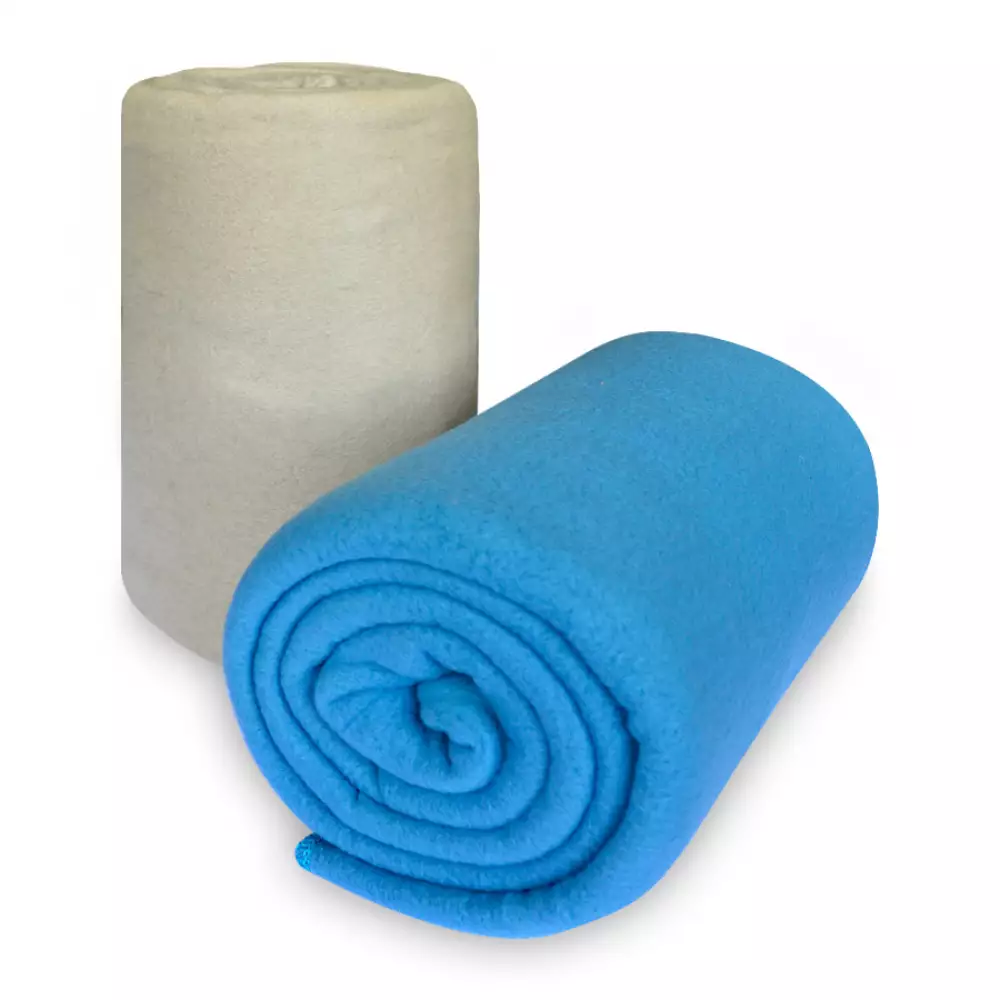 Set mantas x 2 fleece azul taupe 110x150cm 5508