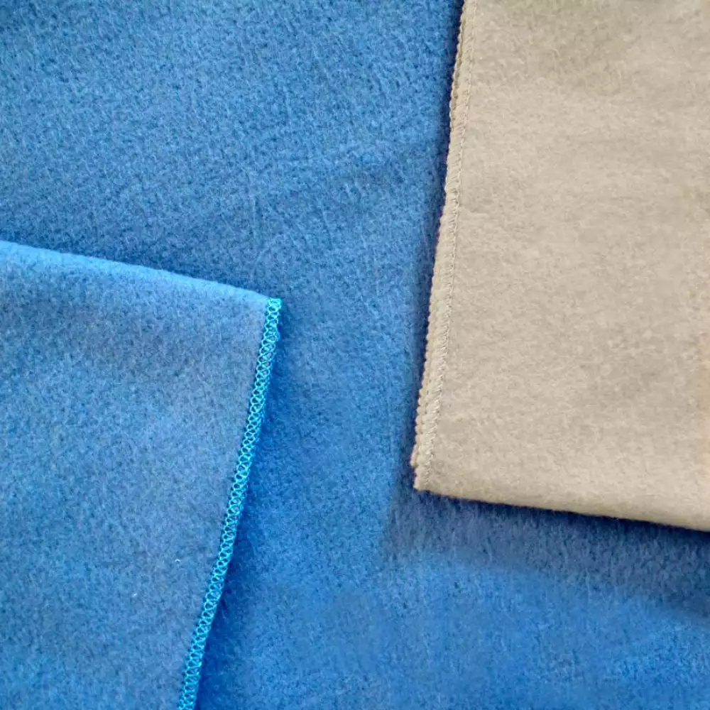 Set mantas x 2 fleece azul taupe 110x150cm 5508