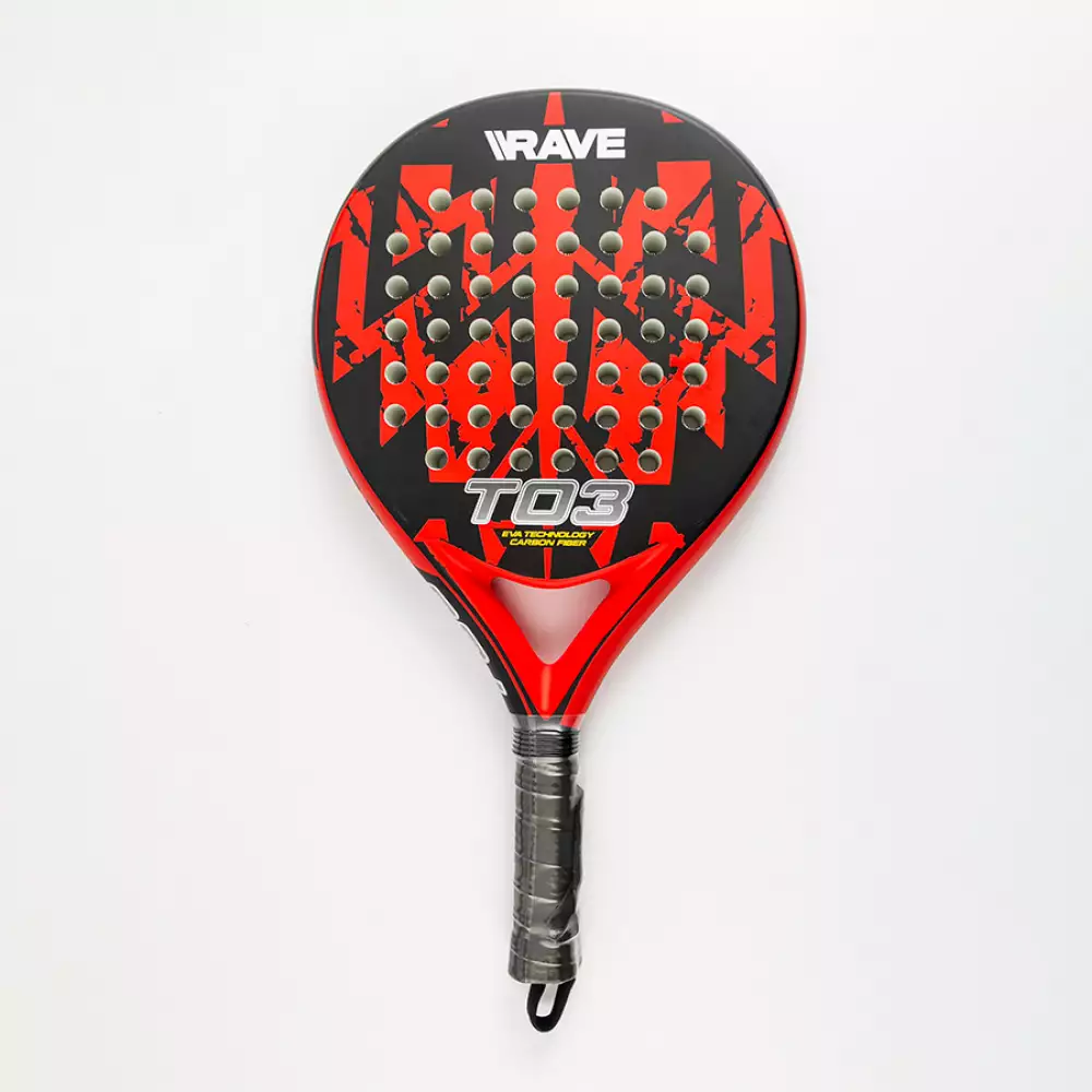 Set Paddel Rave Rojo Negro 1 Pz Fibra Vidrio 2