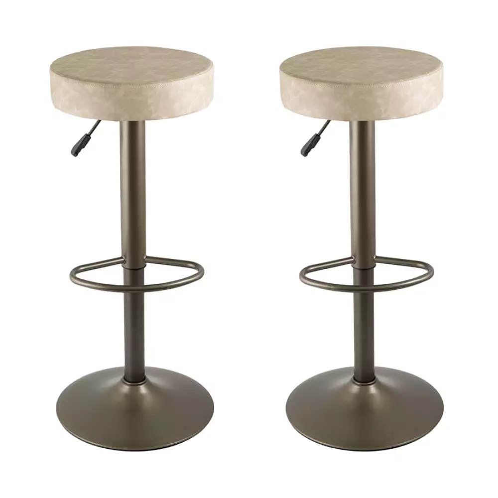 Silla Bar Expressions Ajustable 25X43X57Cm Beige Cuero Sintetico