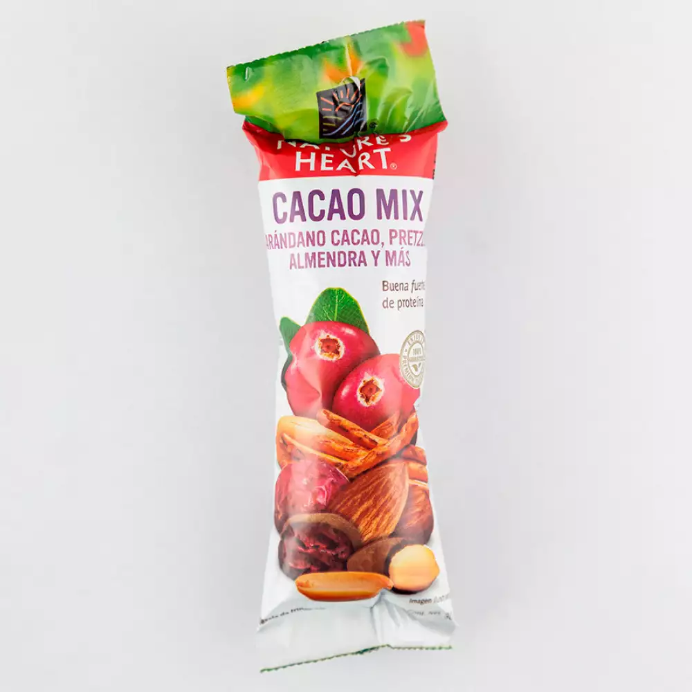 Snack mixto natural heart x 30gr con cacao