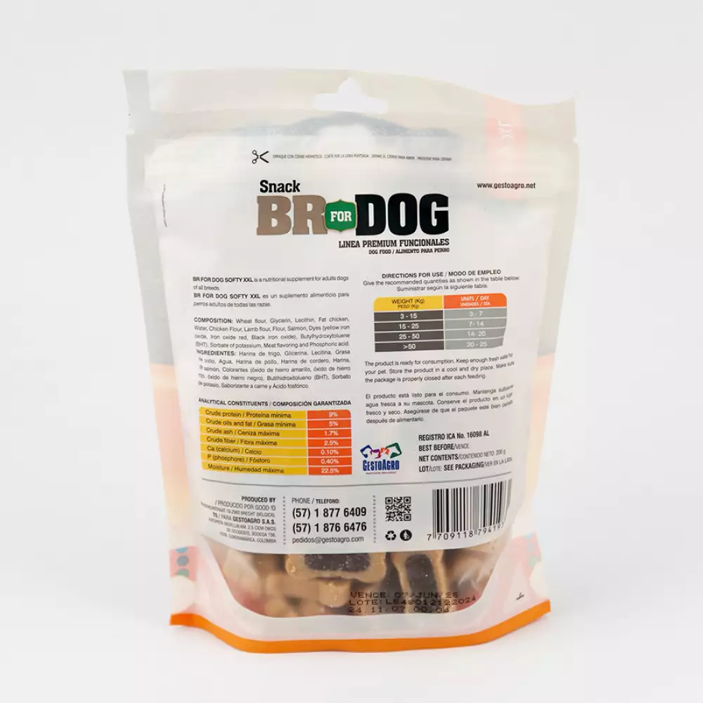 Snack Perro Br For Dog 412170 200 Gr Semiblando Pollo-Salmon