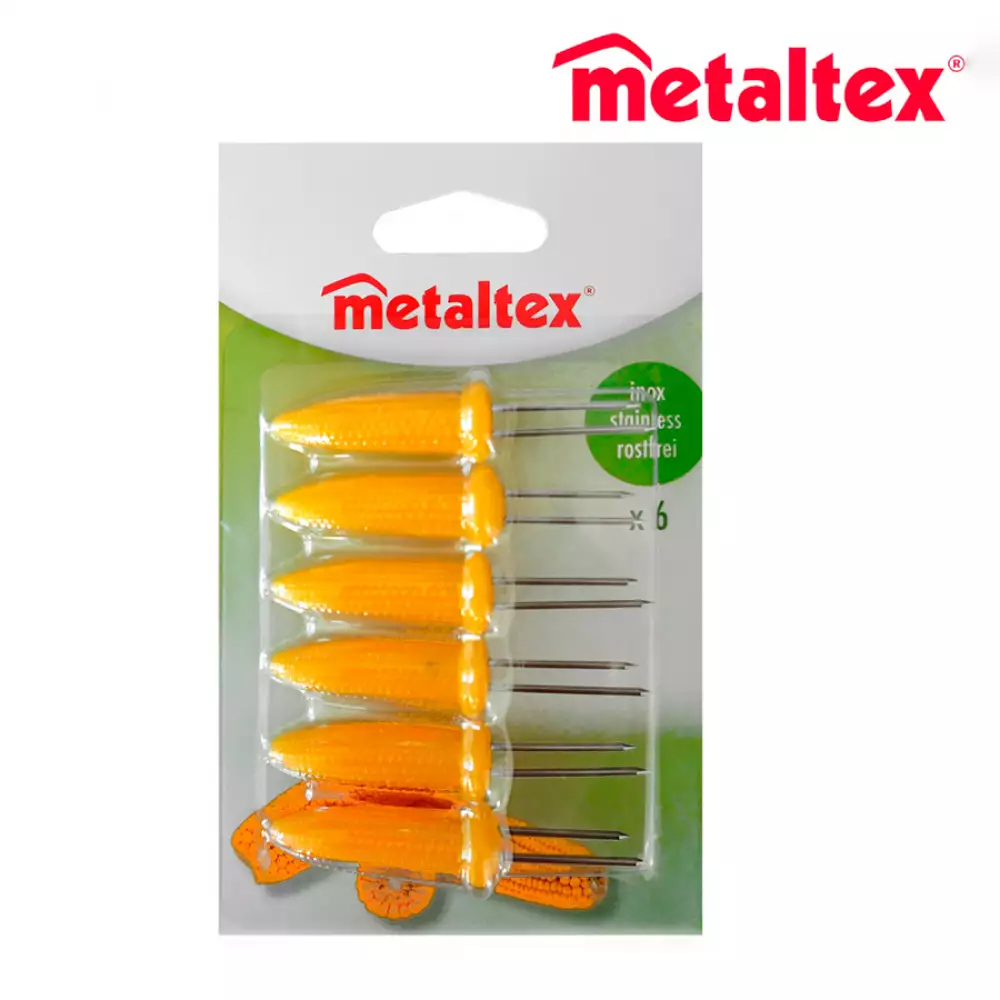 Sujetador Mazorca X6 Und Acero Inoxidable Metaltex