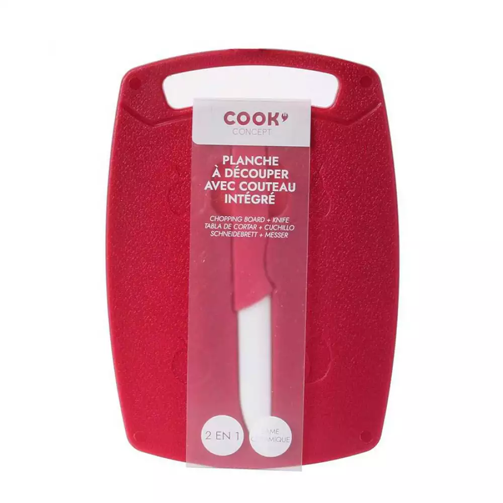 Tabla Cook Concept Para Cortar 20X14Cm En Plastico Con Cuchillo Surtida Kd3271