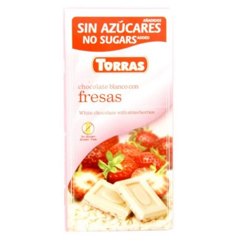 Tableta D/Chocolate Blanco C/Fresas 75 Gr