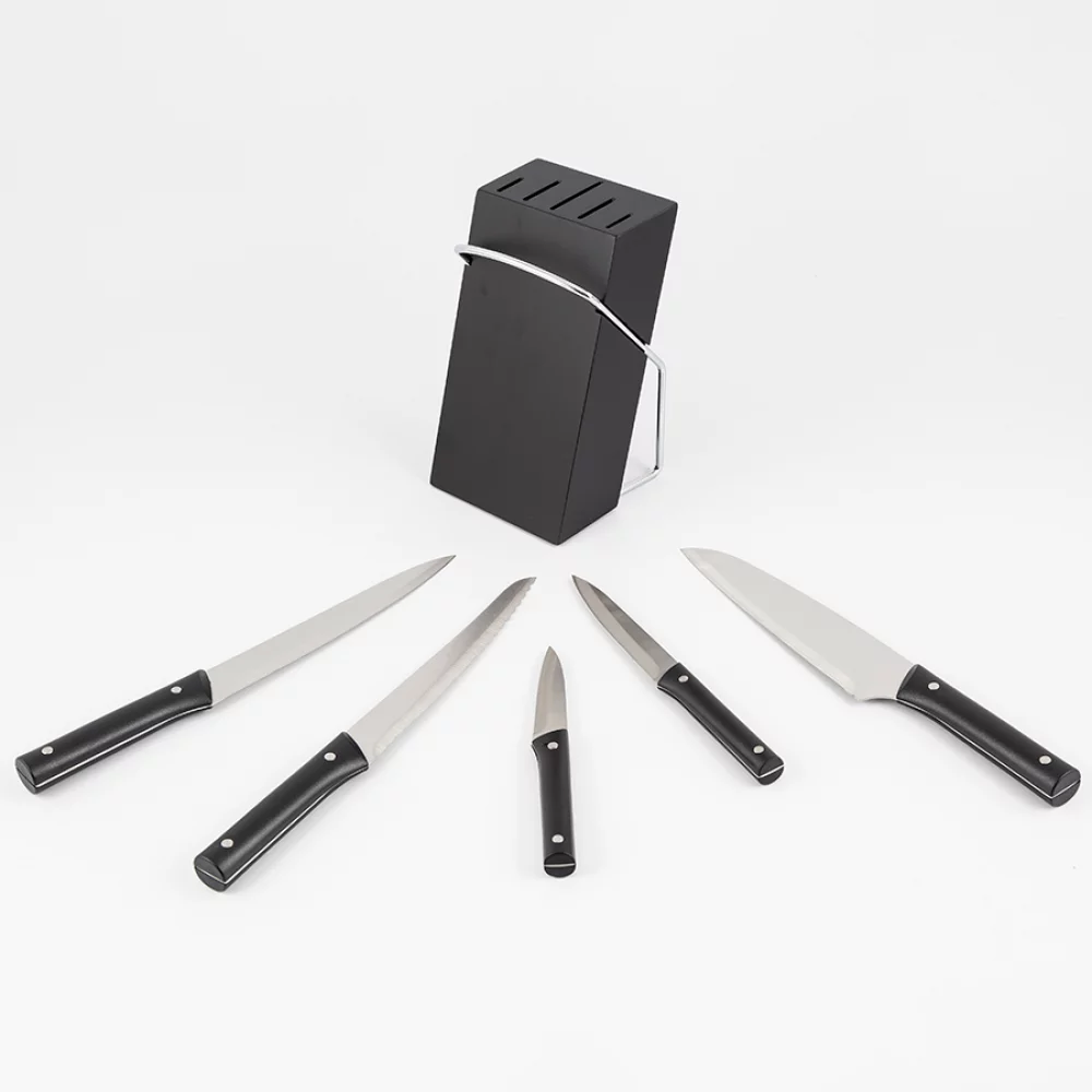 Taco + Cuchillos Expressions 36Cm Negro 6 Ud Acero