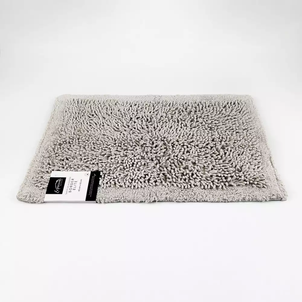 Tapete Bano Expressions Border Elite 45X65Cm Gris Algodon