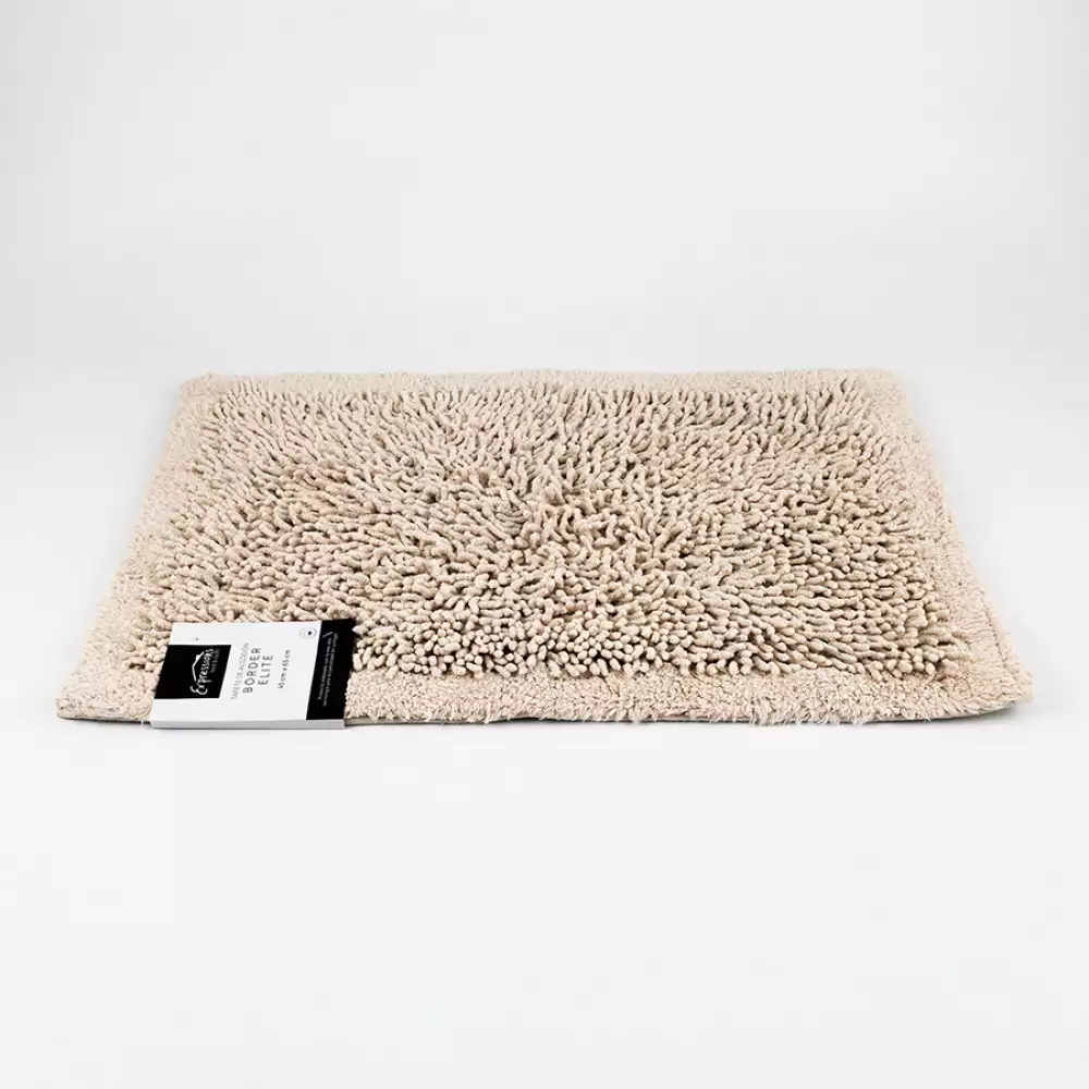 Tapete Bano Expressions Border Elite 45X65Cm Taupe Algodon